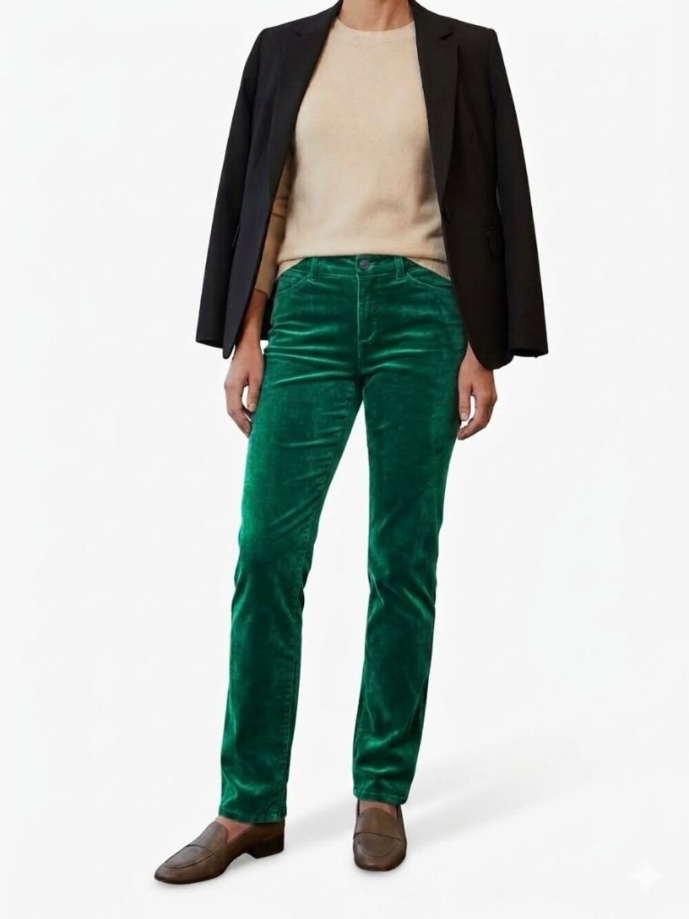 Talbots Pants  Green Velveteen Straight Leg  5 Pocket